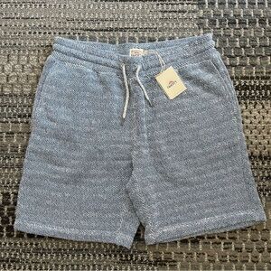 NWT Faherty Brand Whitewater Sweatshort Cotton Shorts in Light Blue, Size Large